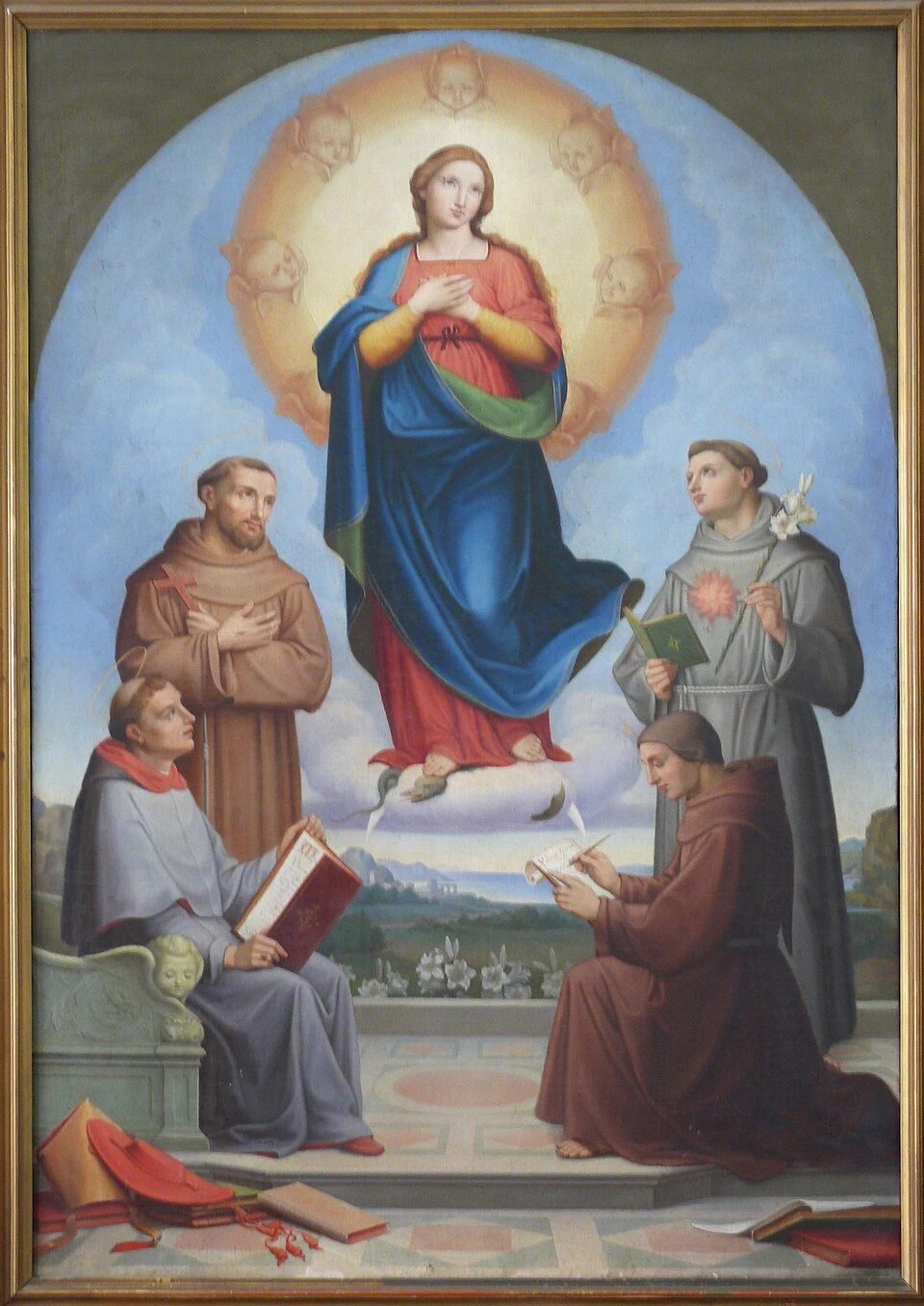 Immacolata con i santi Bonaventura, Francesco, Antonio e b. G. Duns Scoto - Pontifica Università Antonianum, Roma
